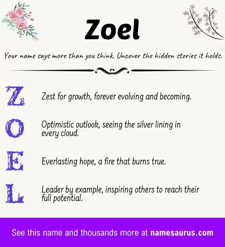 Acrostic poem about Zoel.
