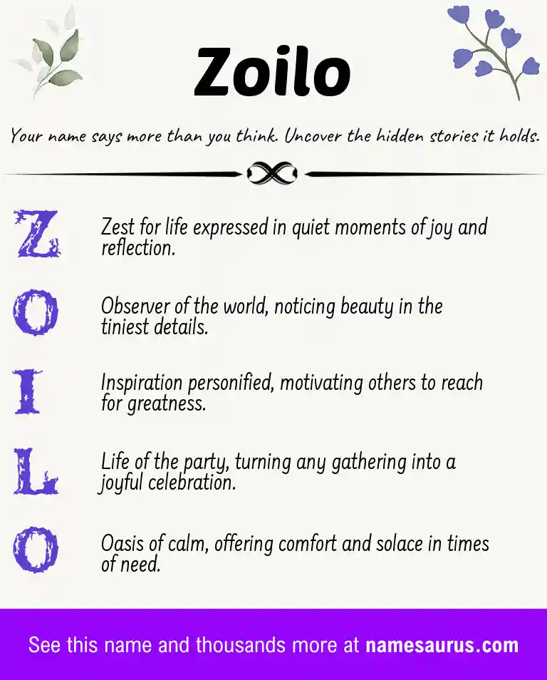 Acrostic poem about Zoilo.