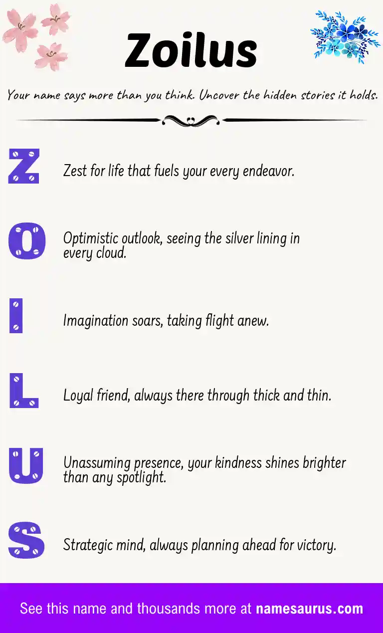 Acrostic poem about Zoilus.