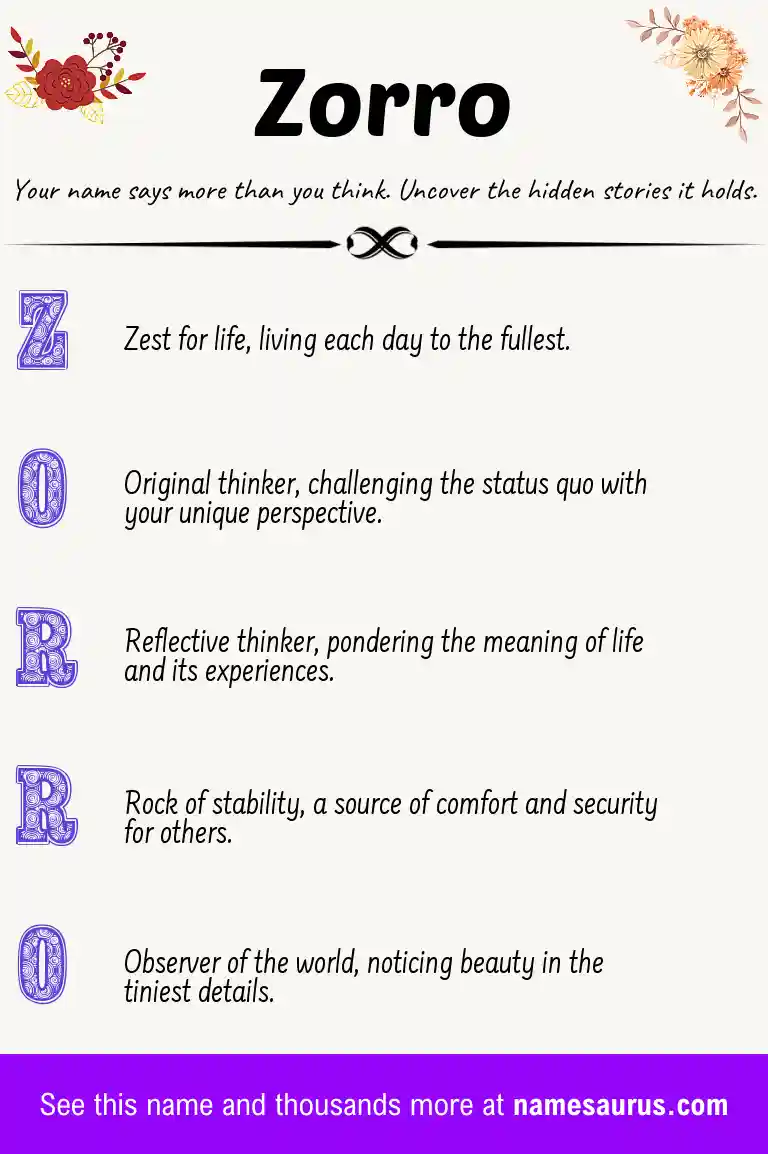 Acrostic poem about Zorro.