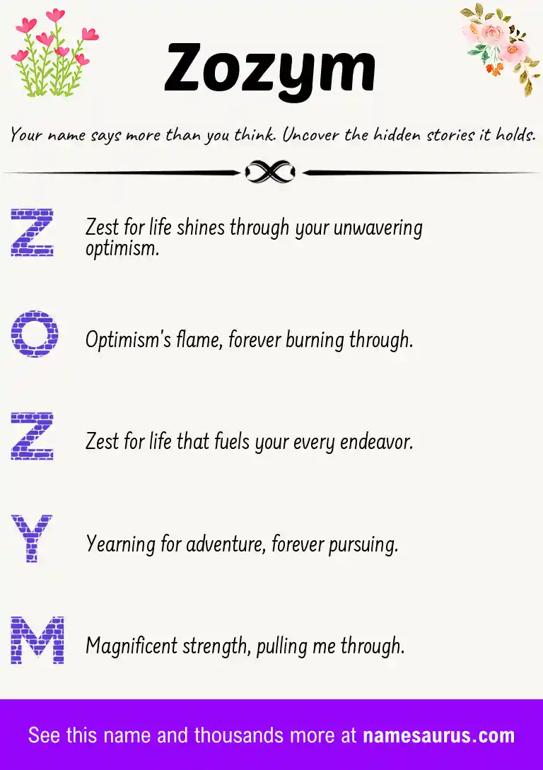 Acrostic poem about Zozym.