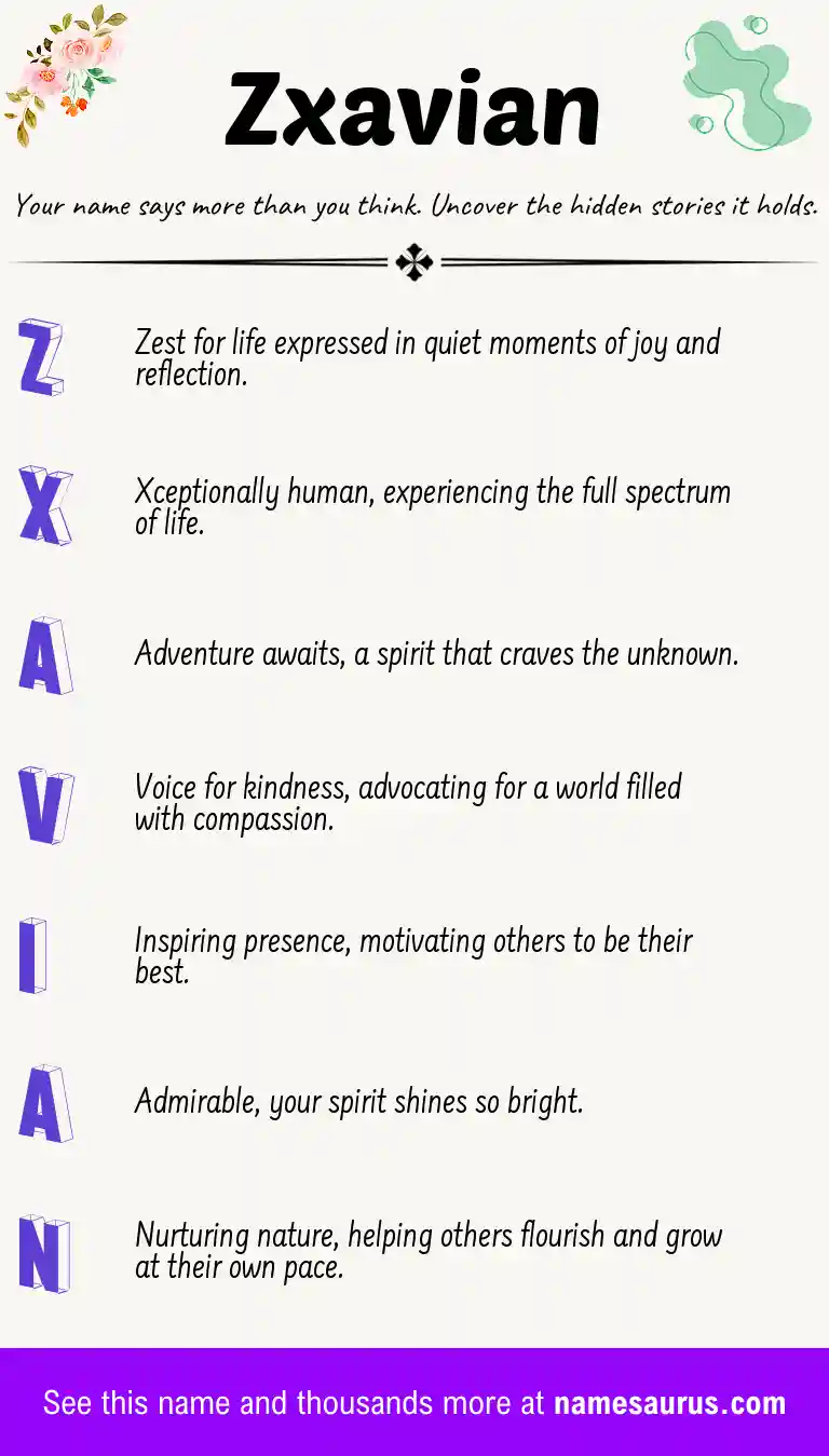 Acrostic poem about Zxavian.