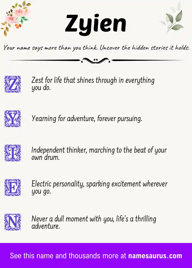 Acrostic poem about Zyien.