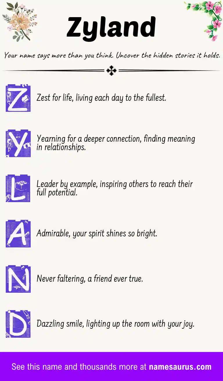 Acrostic poem about Zyland.