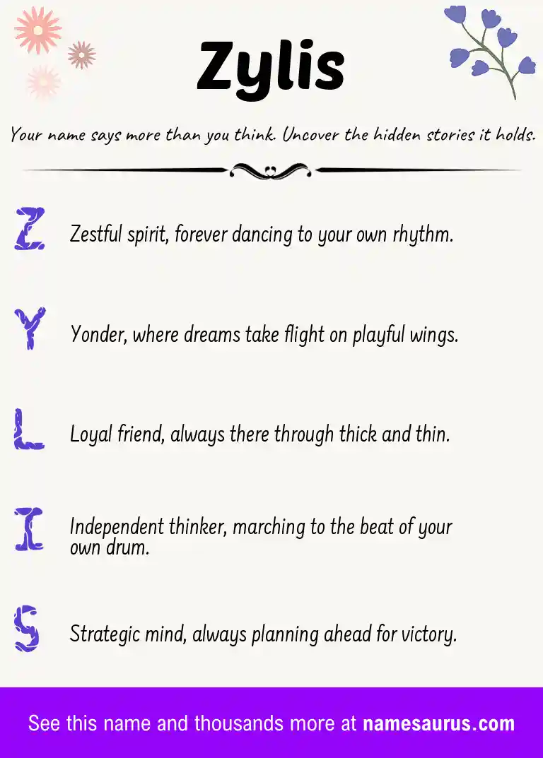 Acrostic poem about Zylis.