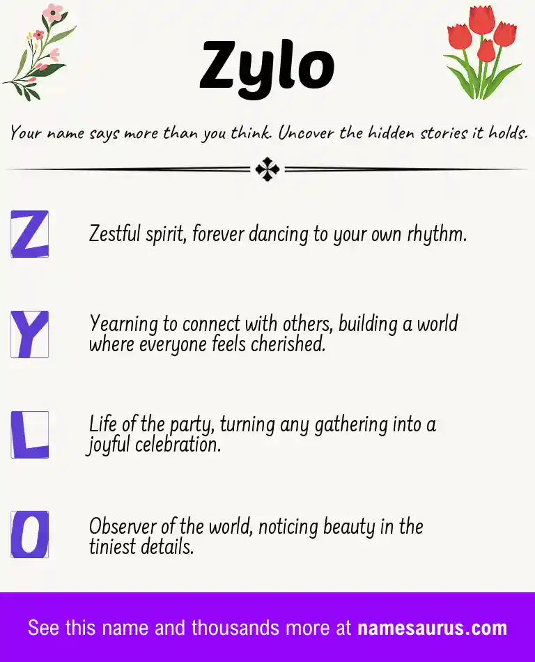 Acrostic poem about Zylo.