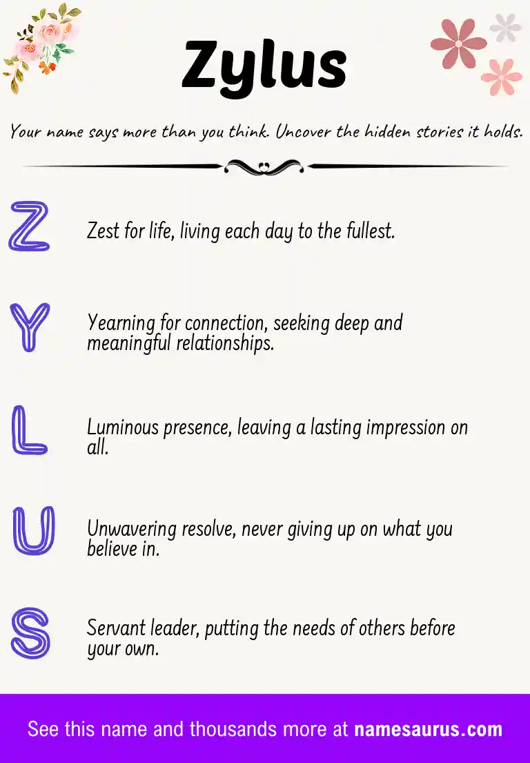 Acrostic poem about Zylus.