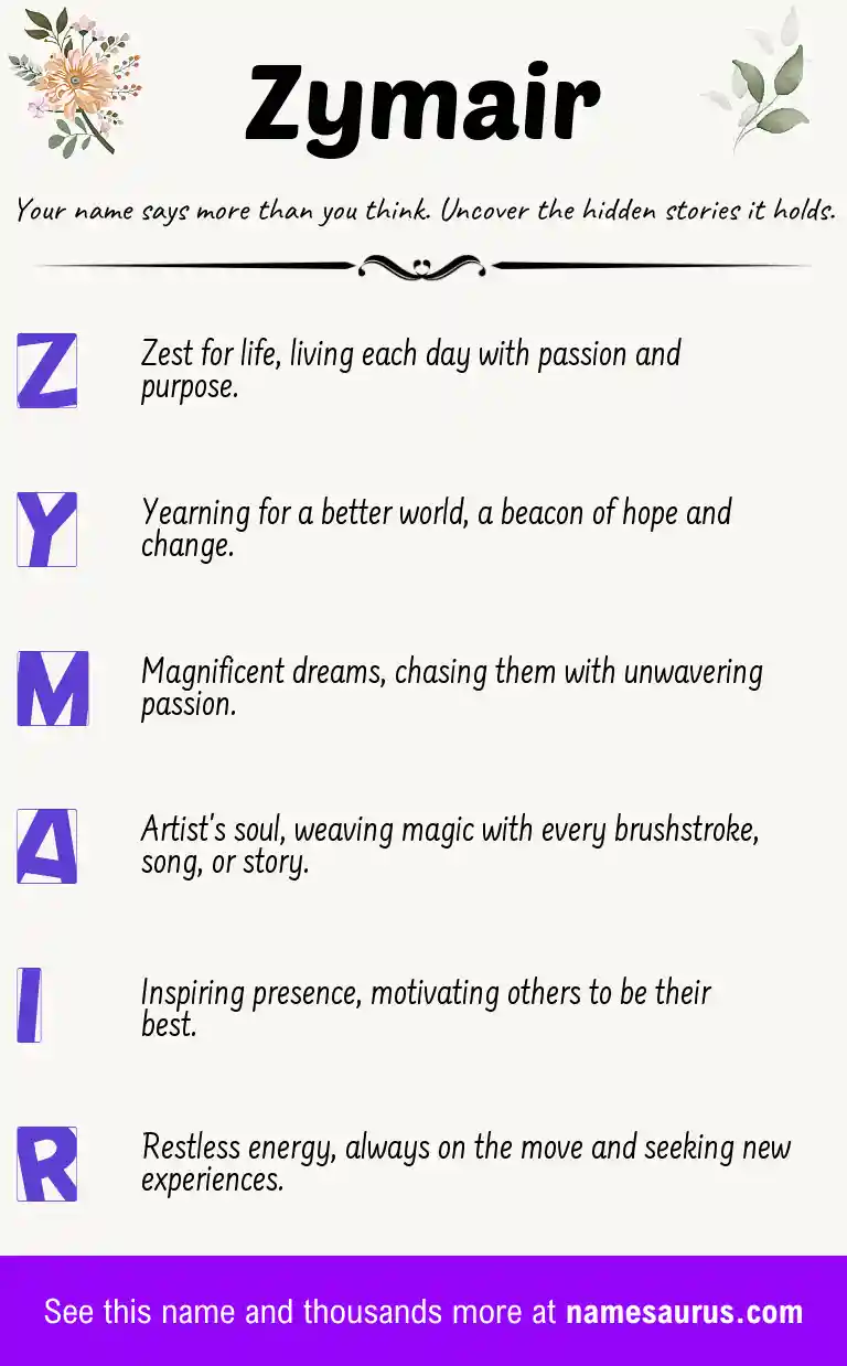Acrostic poem about Zymair.