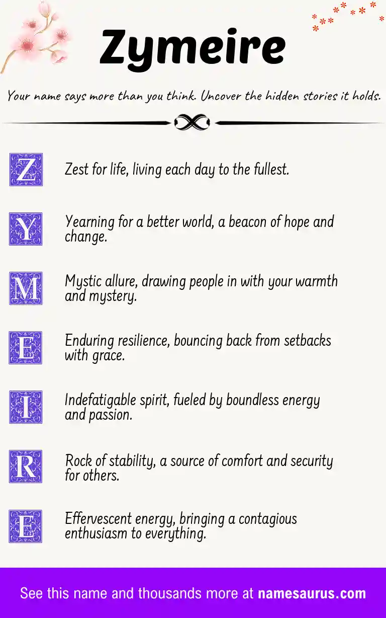 Acrostic poem about Zymeire.
