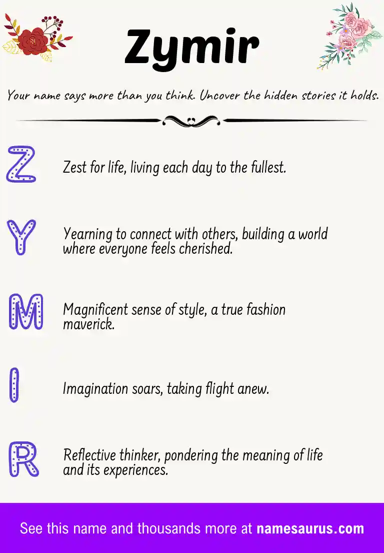 Acrostic poem about Zymir.