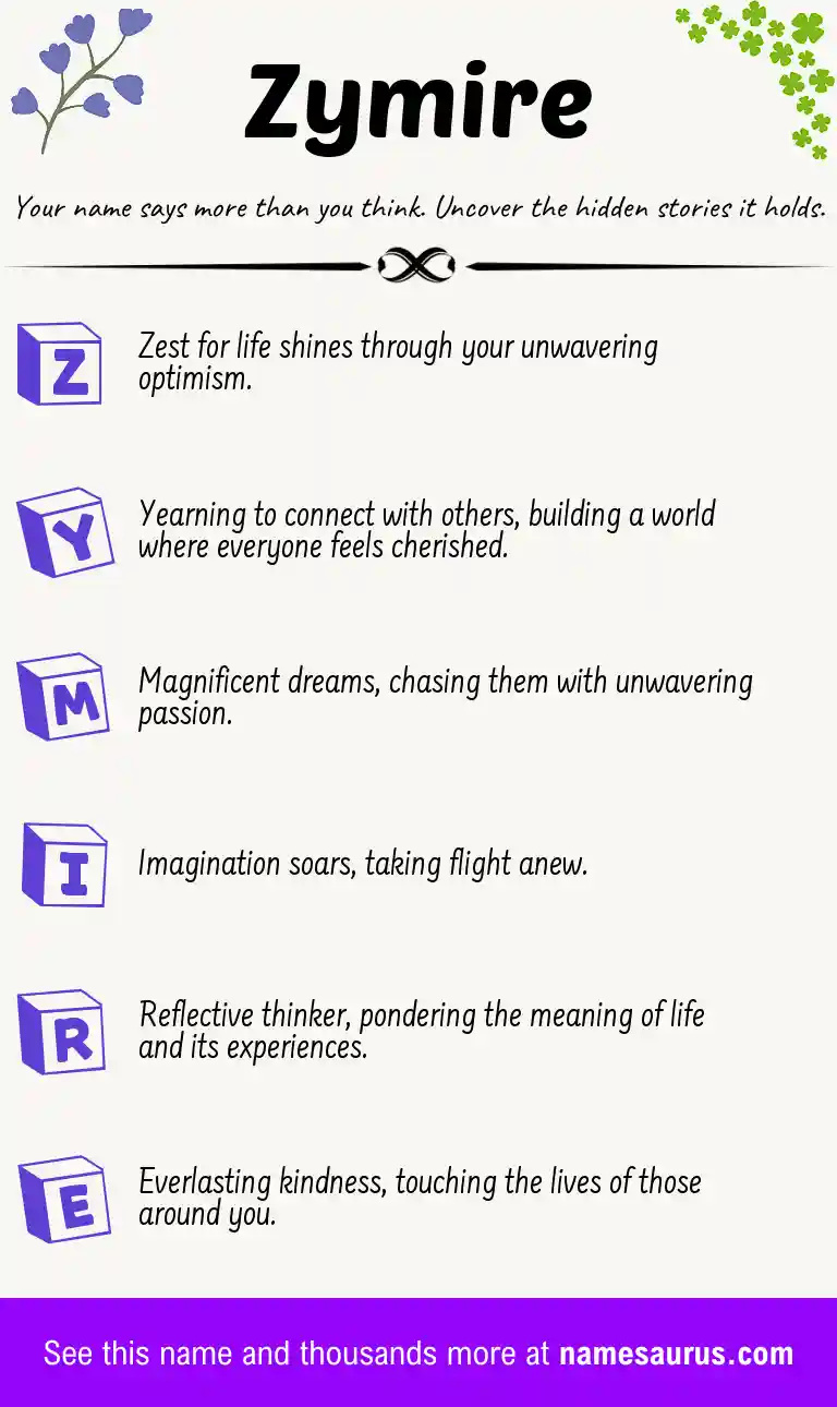 Acrostic poem about Zymire.