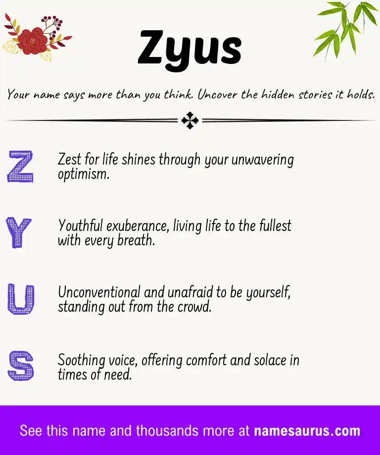 Acrostic poem about Zyus.