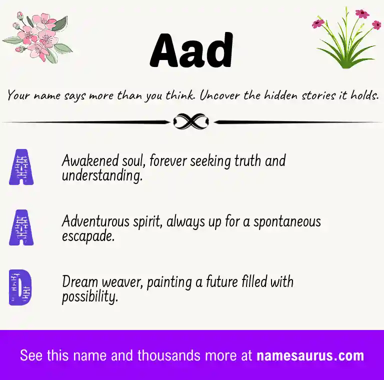 Acrostic poem about Aad.