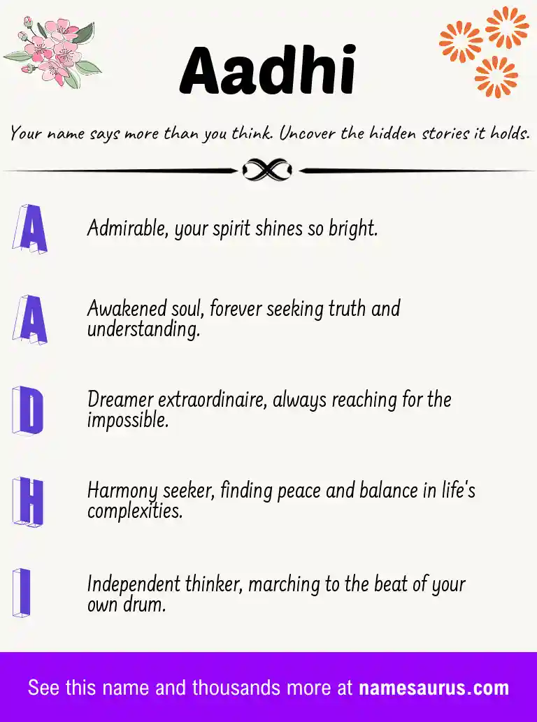 Acrostic poem about Aadhi.