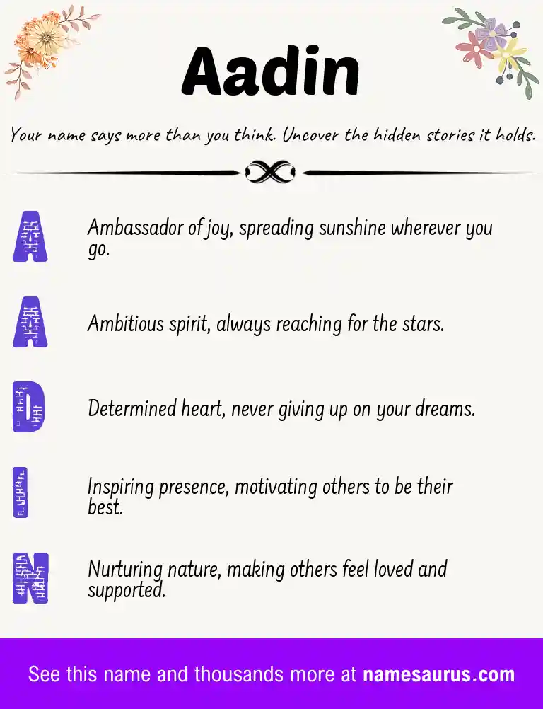 Acrostic poem about Aadin.