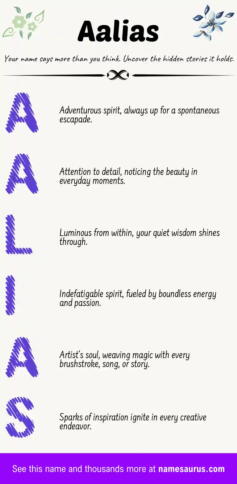 Acrostic poem about Aalias.