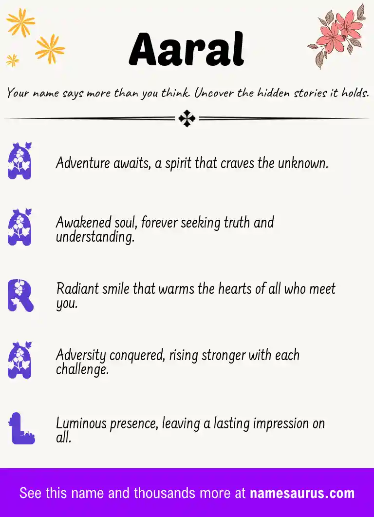 Acrostic poem about Aaral.