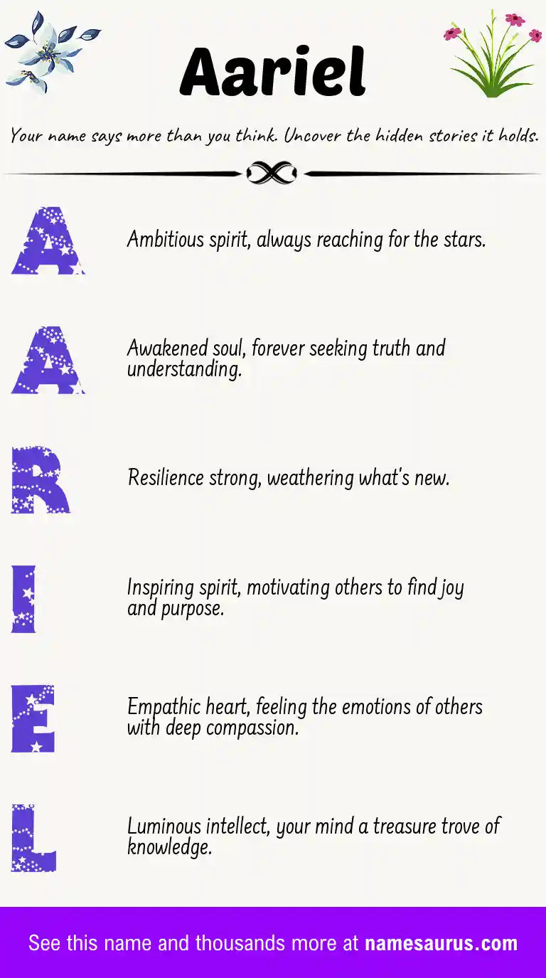 Acrostic poem about Aariel.