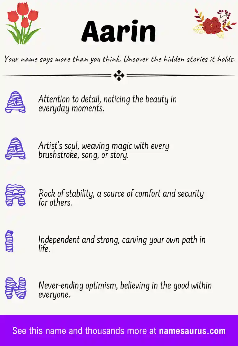 Acrostic poem about Aarin.
