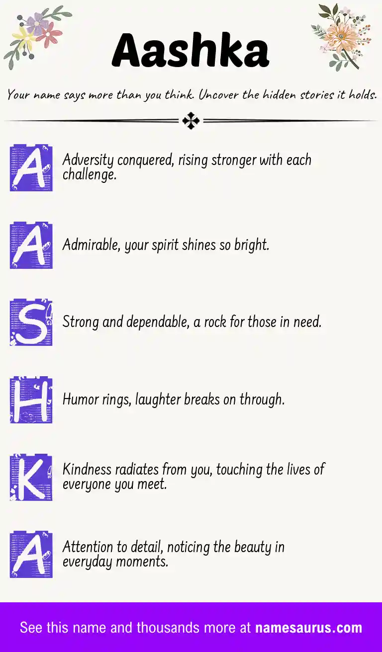 Acrostic poem about Aashka.
