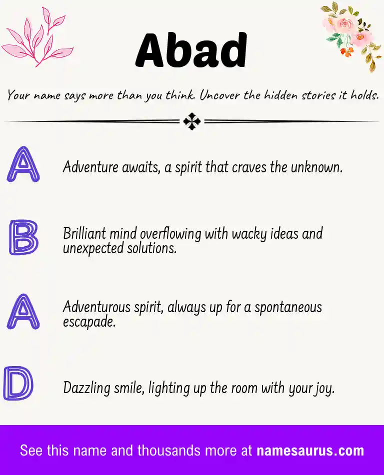 Acrostic poem about Abad.