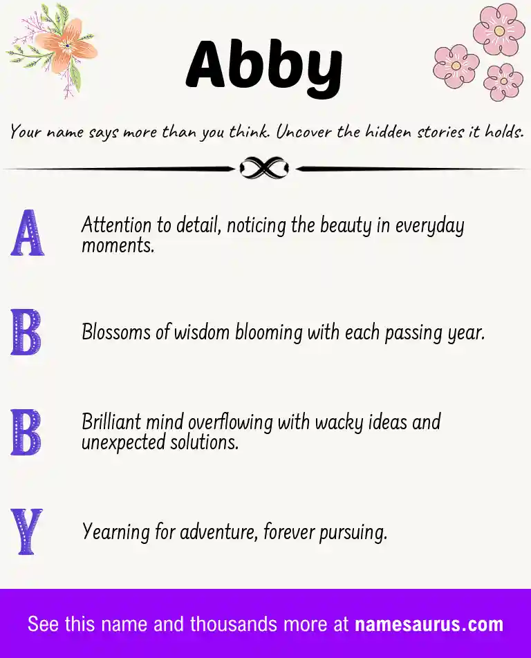 Acrostic poem about Abby.