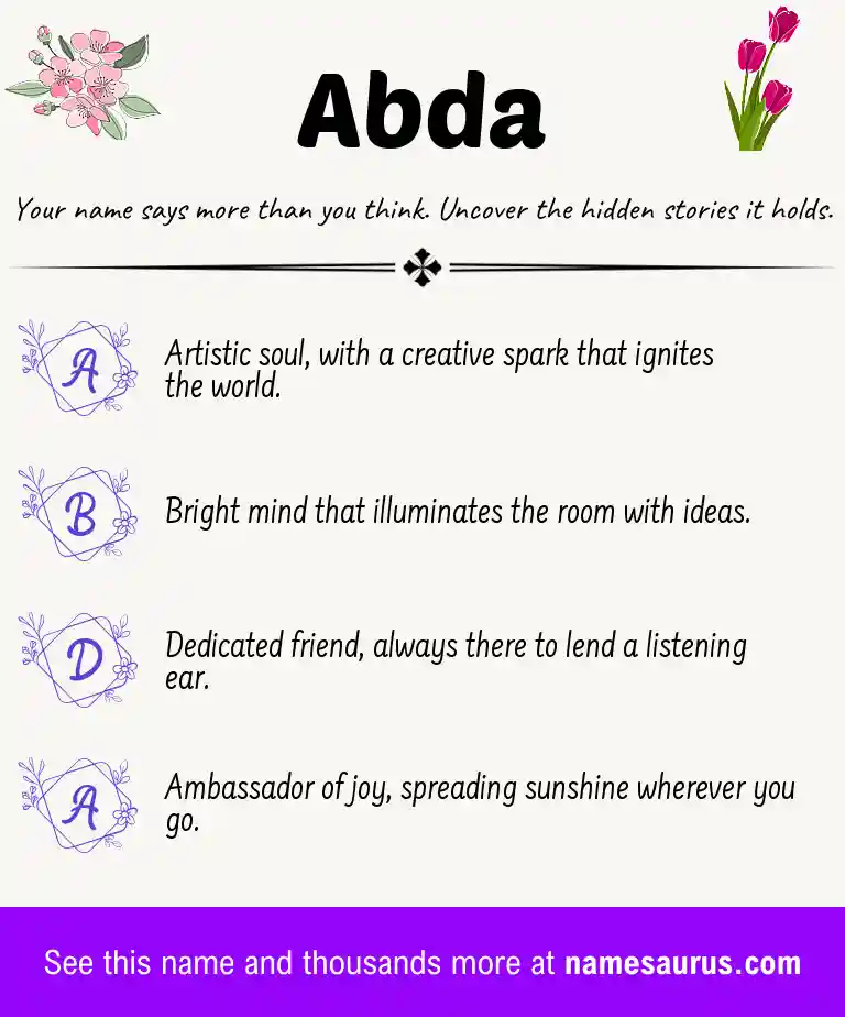 Acrostic poem about Abda.