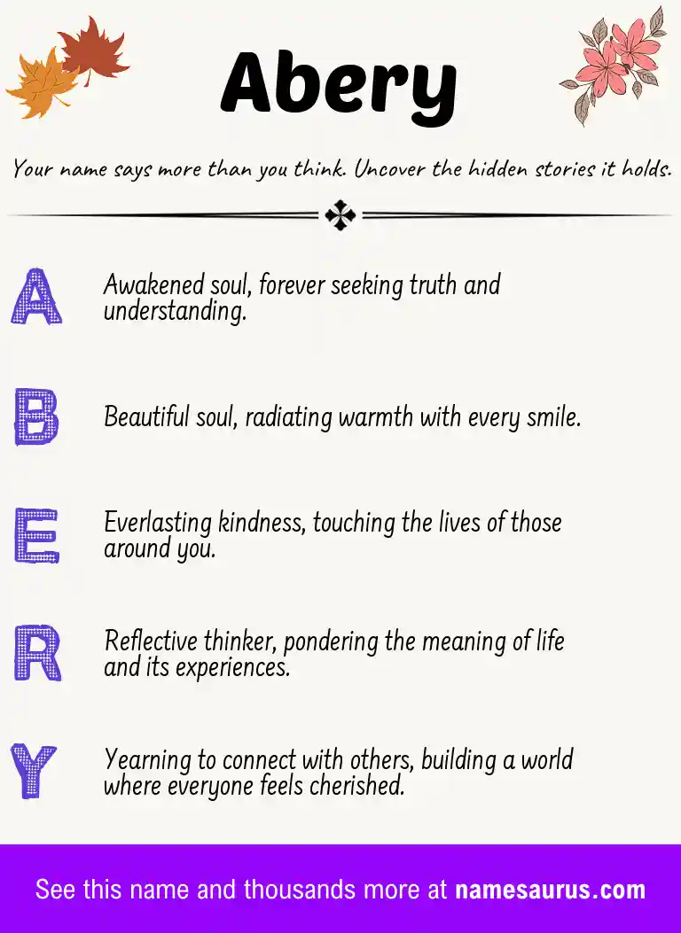 Acrostic poem about Abery.