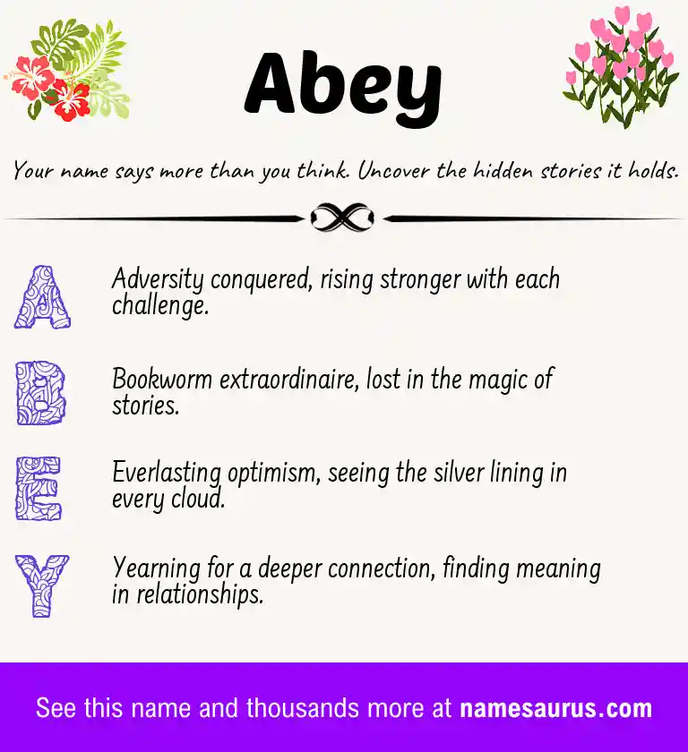Acrostic poem about Abey.