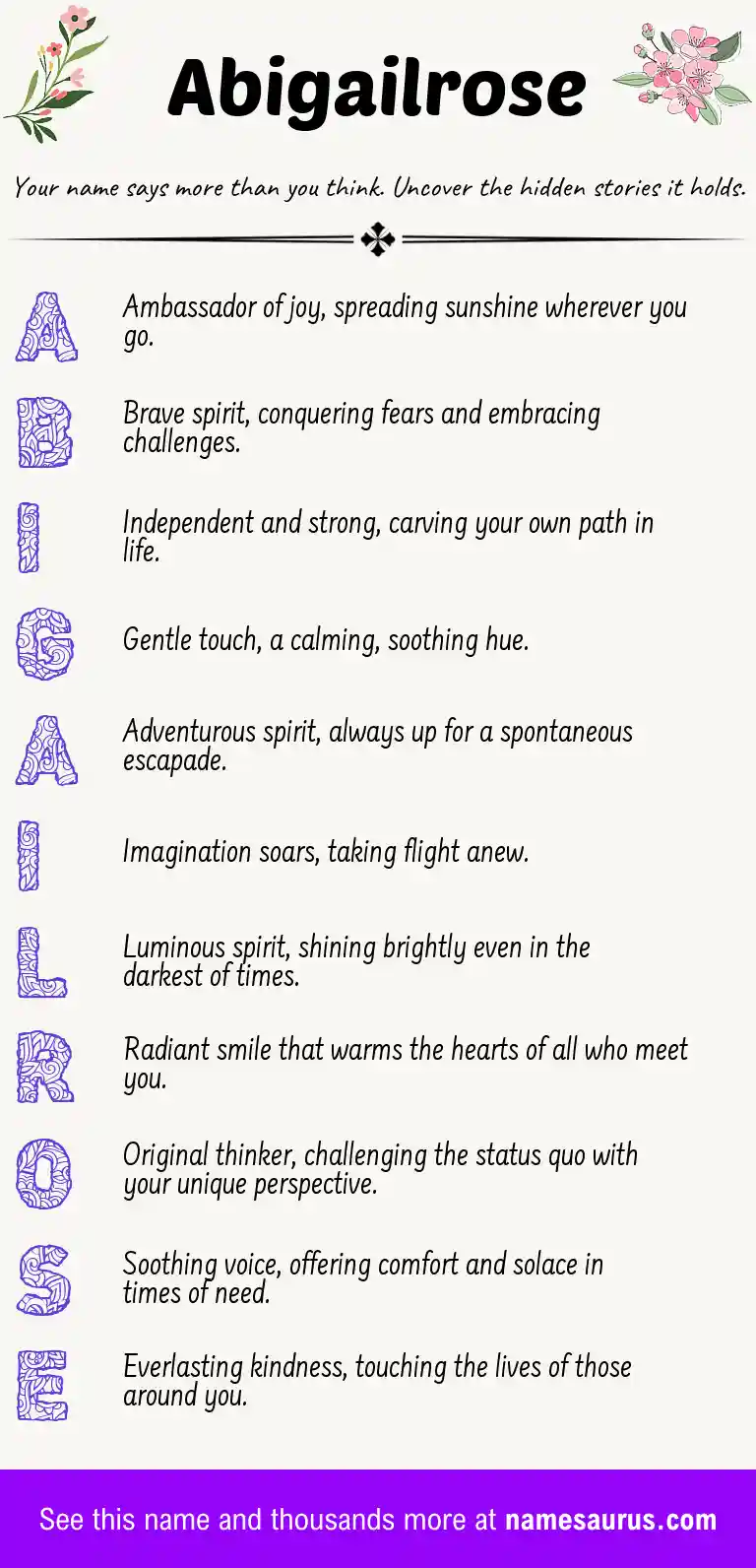 Acrostic poem about Abigailrose.