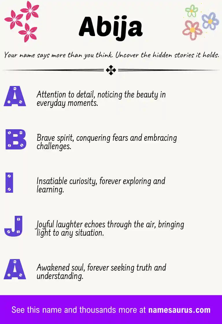 Acrostic poem about Abija.