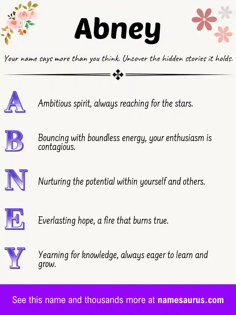Acrostic poem about Abney.