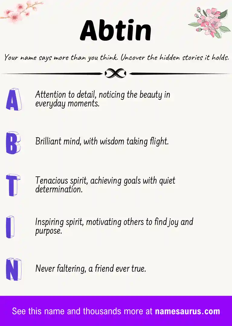 Acrostic poem about Abtin.