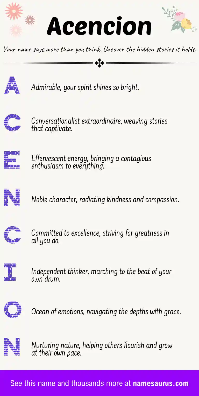 Acrostic poem about Acencion.