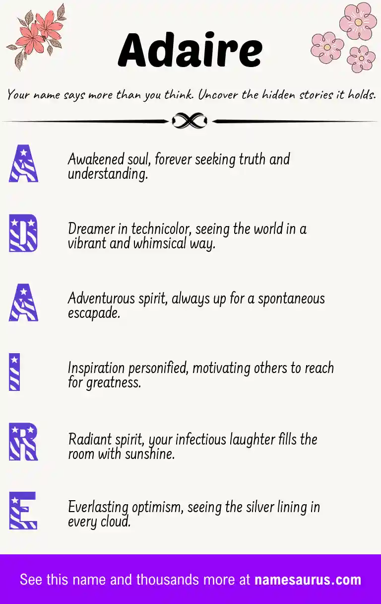 Acrostic poem about Adaire.