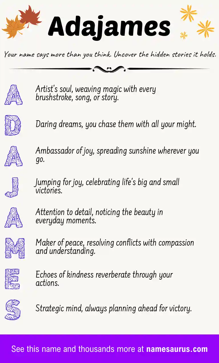 Acrostic poem about Adajames.