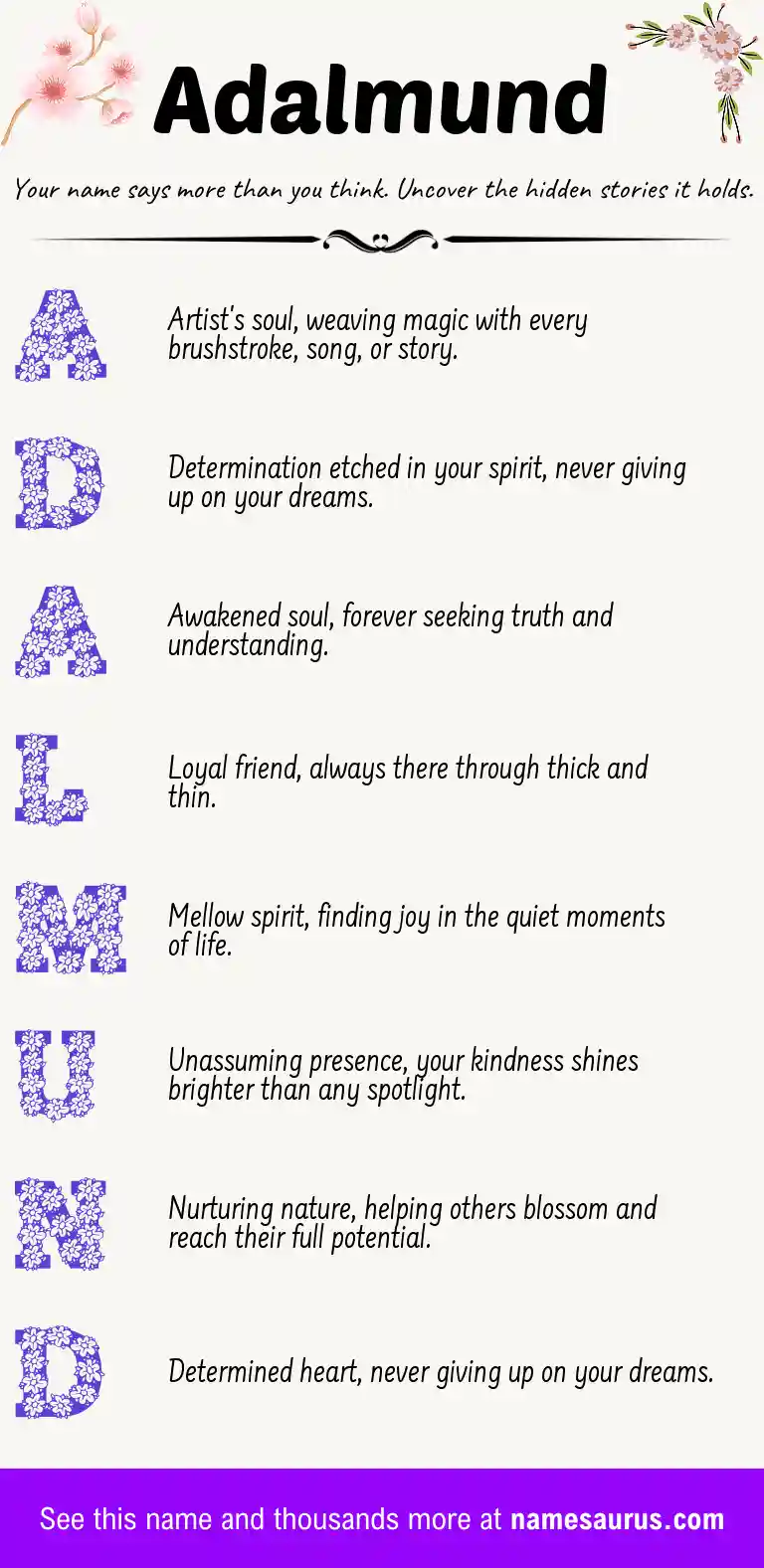 Acrostic poem about Adalmund.