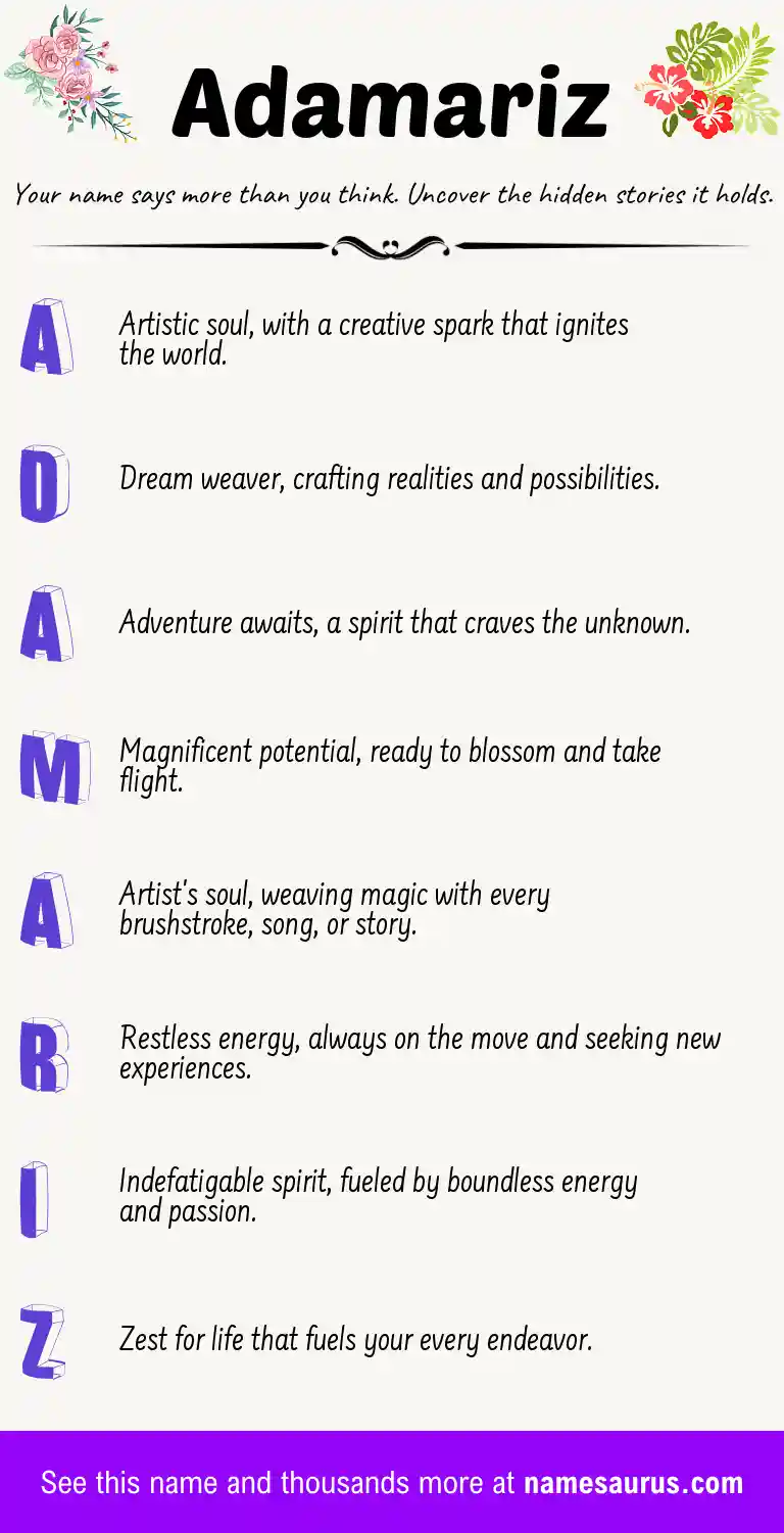 Acrostic poem about Adamariz.