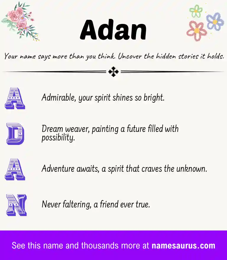Acrostic poem about Adan.