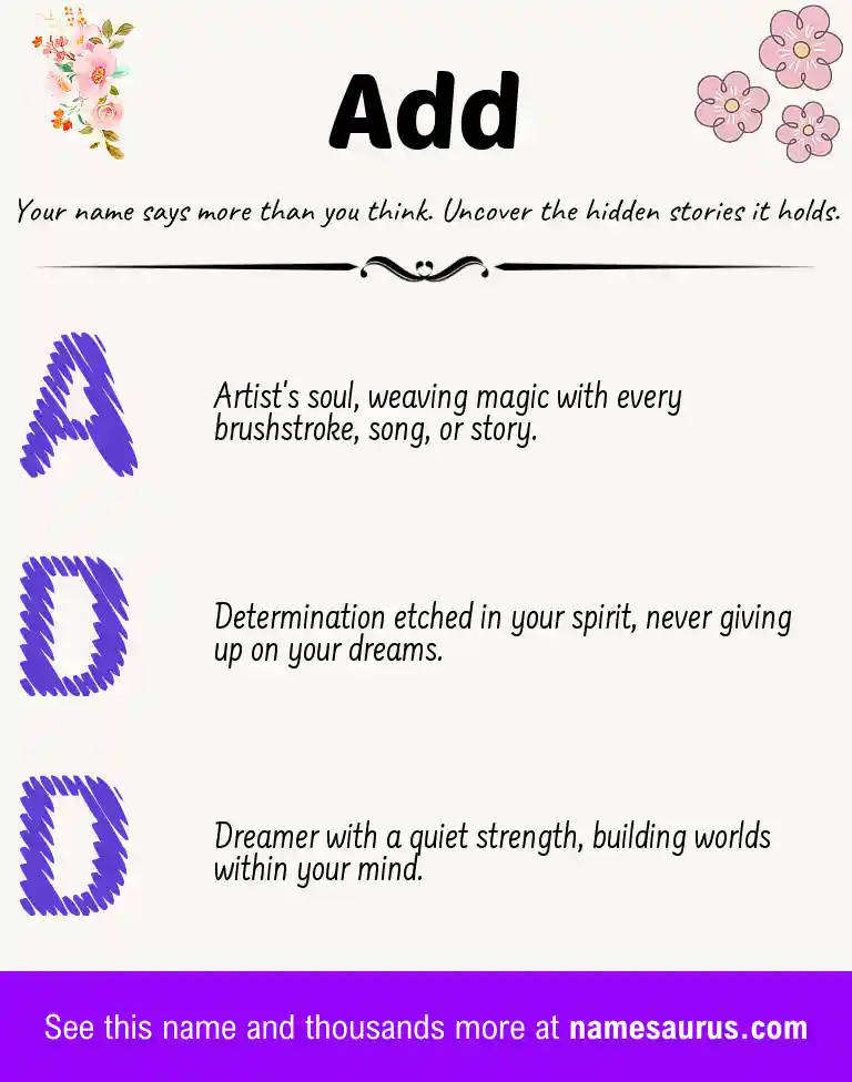 Acrostic poem about Add.