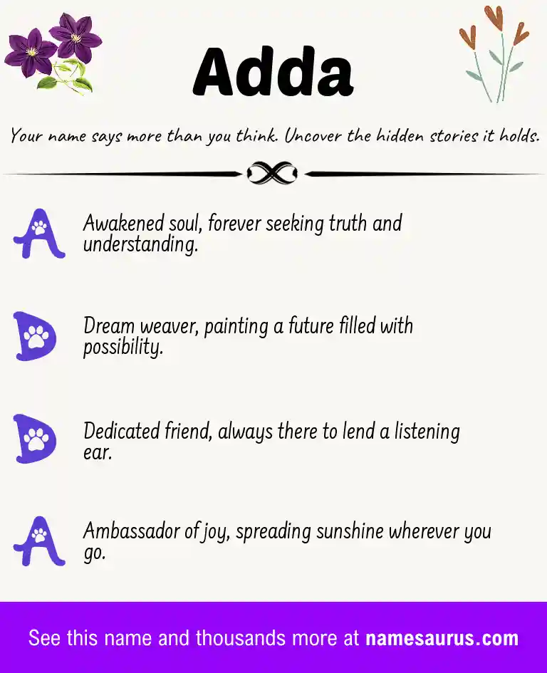 Acrostic poem about Adda.