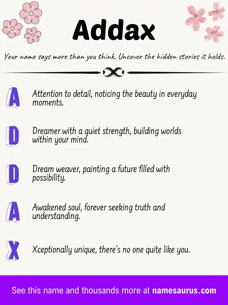 Acrostic poem about Addax.