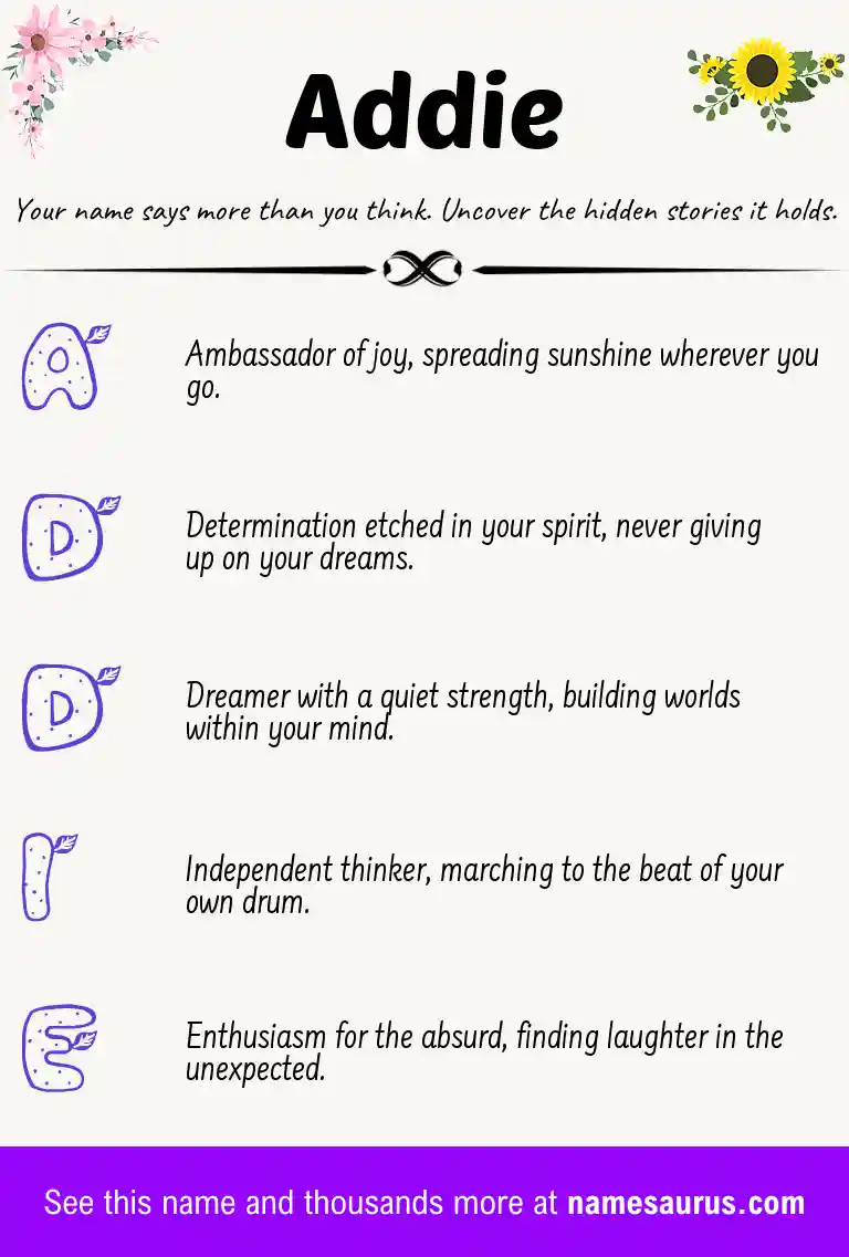 Acrostic poem about Addie.