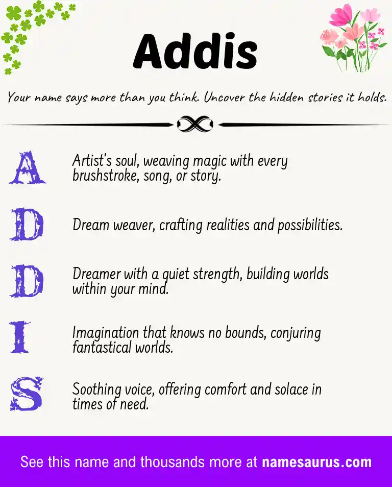 Acrostic poem about Addis.