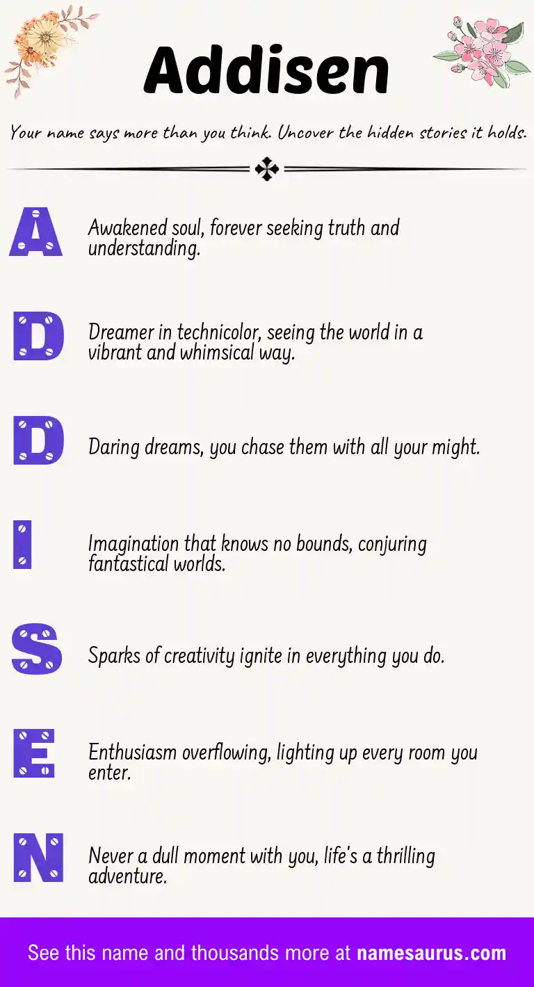 Acrostic poem about Addisen.