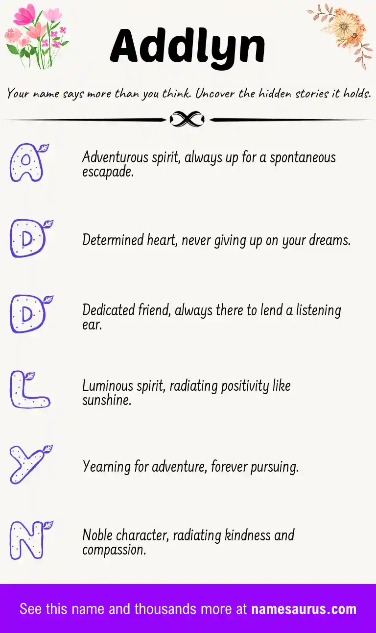 Acrostic poem about Addlyn.