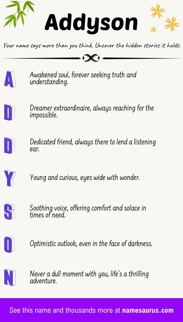 Acrostic poem about Addyson.