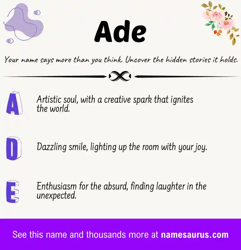 Acrostic poem about Ade.