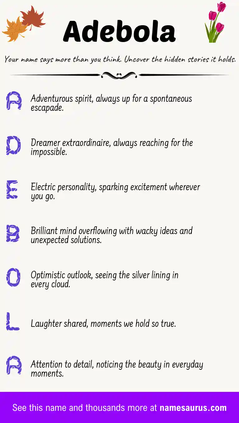 Acrostic poem about Adebola.