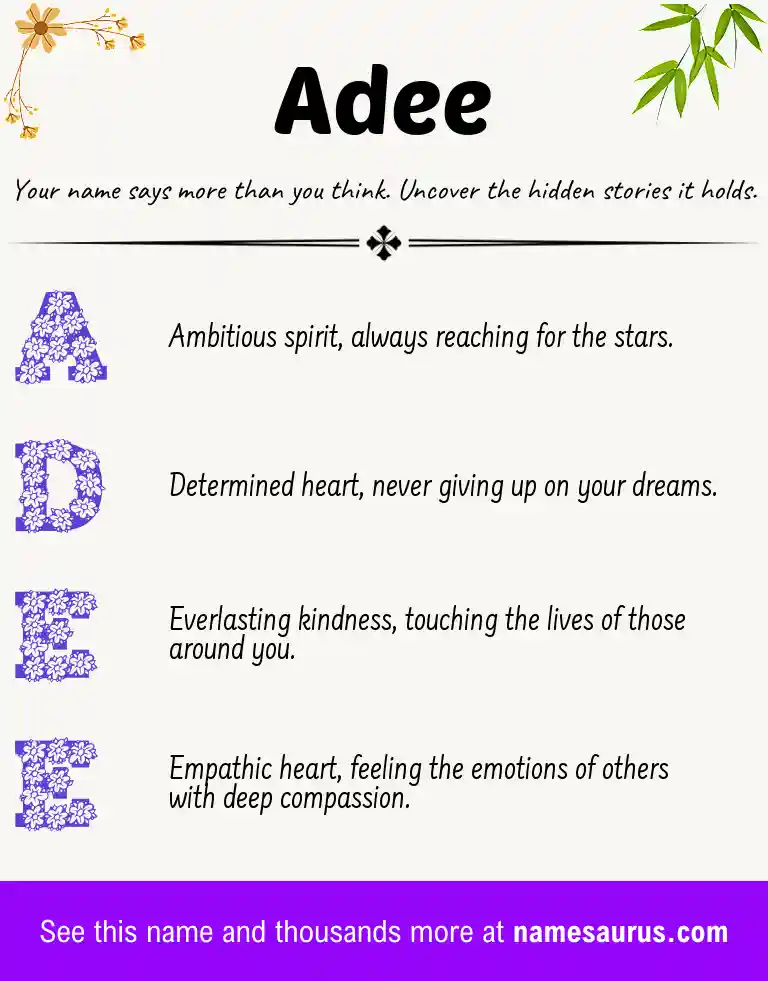 Acrostic poem about Adee.